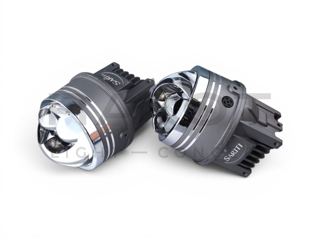 Светодиодные би-линзы в ПТФ SARITI N5, 3", 12V, 45/76W, 6000K (Крепл. универс.)