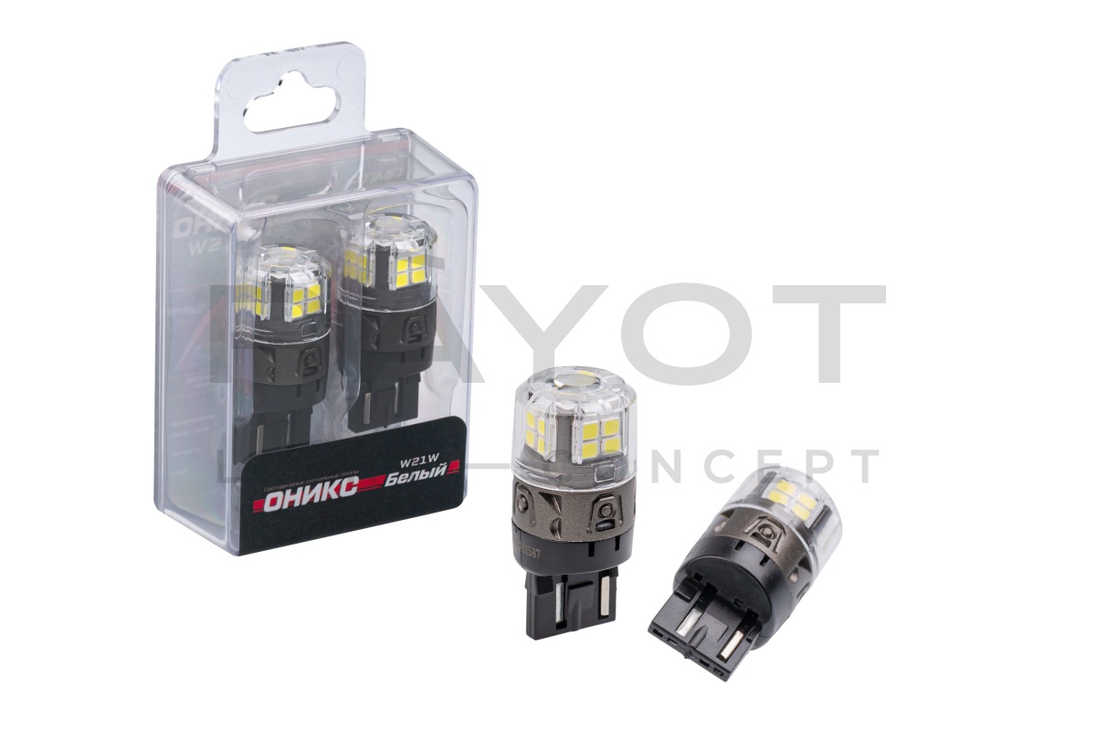 Светодиодные лампы Optima LED ОНИКС 7440, WHITE, 5500K, 650Lm, 12V, (W21W), комплект 2 шт.