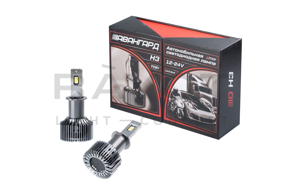 Светодиодные лампы Optima LED АВАНГАРД H3, 70W, 12-24V, 5500K, 6800lm, комплект 2 шт.