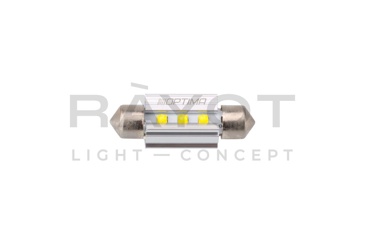 Светодиодная лампа Festoon 39mm Optima MINI-CREE, CAN,  white, 3W, 12V, T10*39mm (SV 8,5-8) комп 2шт