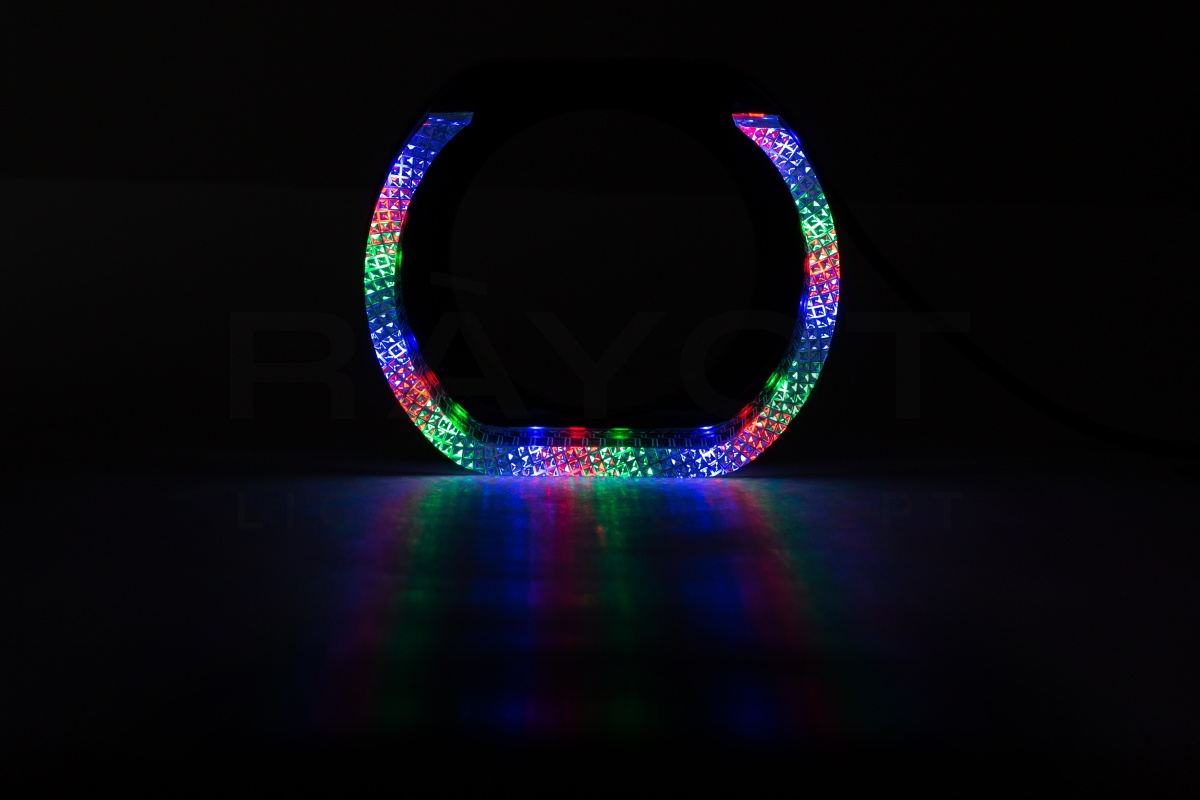 Ангельские глазки 3D на линзу 3,0", форма U, диаметр 80/121мм, цвет RGB, комплект 2 шт.