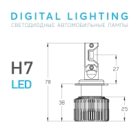 Светодиодные лампы MTF Light DIGITAL LIGHTING, H7/H18, 3000–7000K, 4500 лм, 55 Вт, управление со смартфона и пульта, комплект 2 шт. Светодиодные лампы MTF Light DIGITAL LIGHTING, H7/H18, 3000–7000K, 4500 лм, 55 Вт, управление со смартфона и пульта, комплект 2 шт.