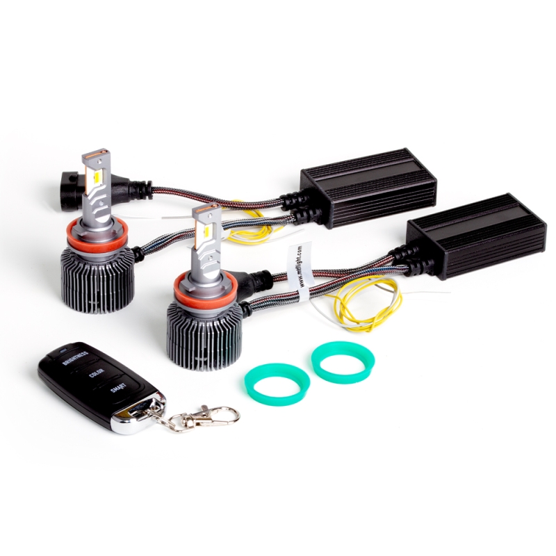 Светодиодные лампы MTF Light DIGITAL LIGHTING, H11/H8/H9, 3000–7000K, 4500 лм, 55 Вт, управление со смартфона и пульта, комплект 2 шт. Светодиодные лампы MTF Light DIGITAL LIGHTING, H11/H8/H9, 3000–7000K, 4500 лм, 55 Вт, управление со смартфона и пульта, комплект 2 шт.