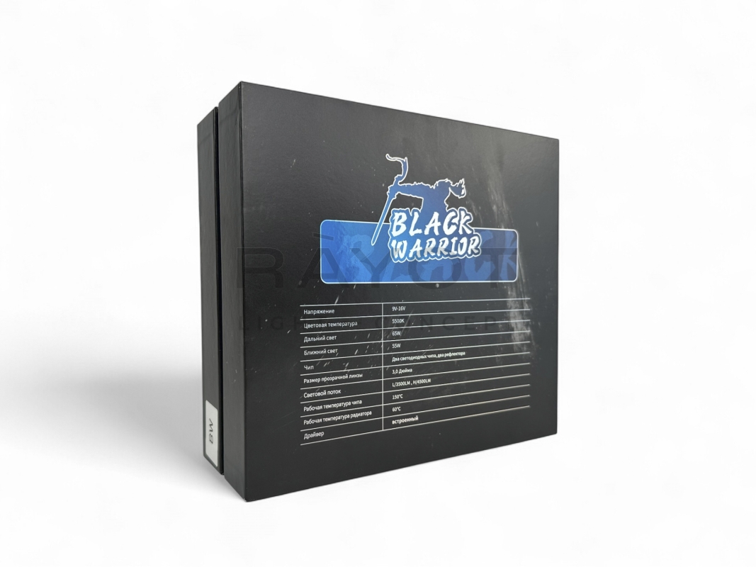 Линза Aozoom Black Warrior New 2022, 3.0", 12V, 55W/65W, 5500K, 4300/5100 лм