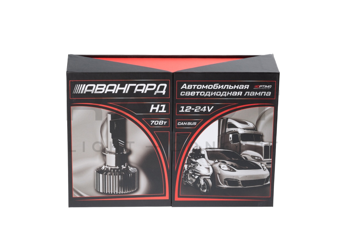 Светодиодные лампы Optima LED АВАНГАРД H1, 70W, 12-24V, 5500K, 6800lm, комплект 2 шт.