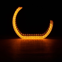 Ангельские глазки на линзу 3,0" белый+жёлтый, форма L