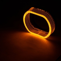 Ангельские глазки на линзу 3,0" белый+жёлтый, форма овал