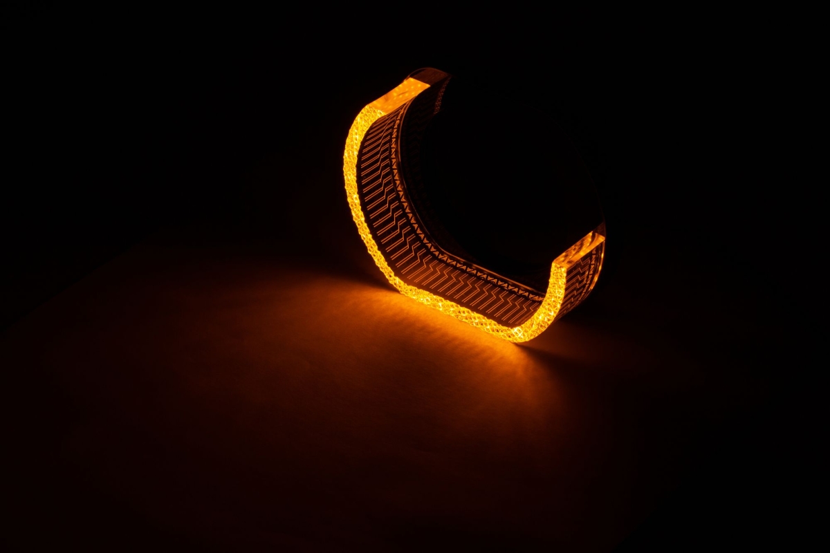 Ангельские глазки на линзу 3,0" белый+жёлтый, форма L