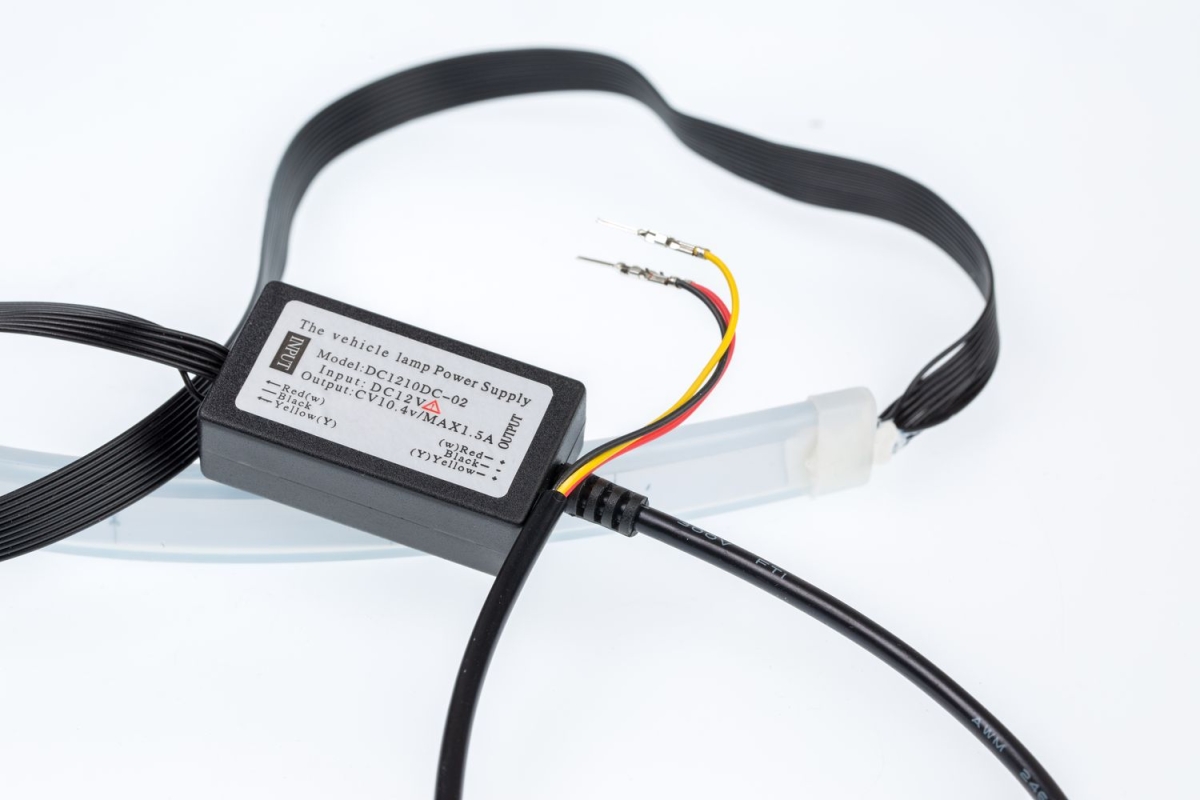 Гибкие ДХО NEON RUNNING 60см&times;2, 200Lm, 7500K/2800K, 12V (Холодный Белый+Жёлтый, с поворотником)