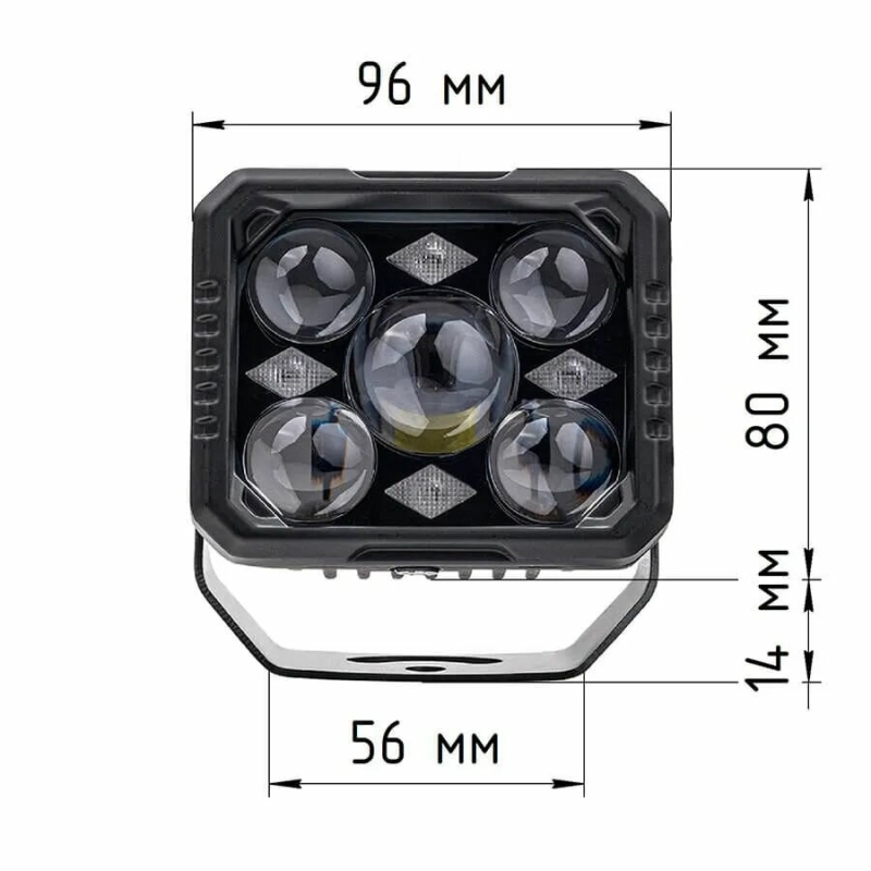 Светодиодные би-линзы Y03-02, универсальные, 12V, 55W/65W, 5500K, ~2600/3600 лм