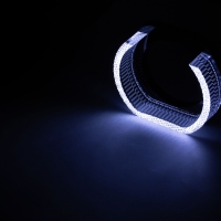 Ангельские глазки на линзу 3,0" белый+жёлтый, форма U