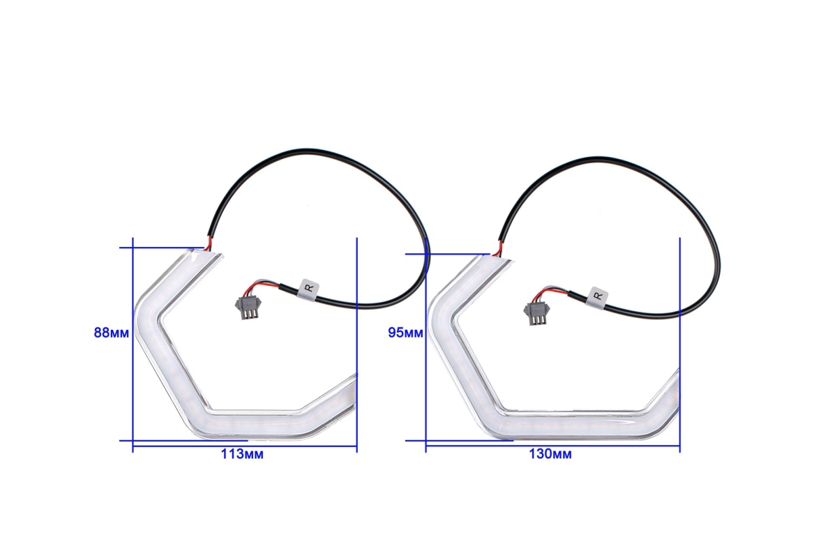 ДХО Angeley Eye B1 RUNNING G‑STYLE, 4 полукольца, 12V, 5500K/2800K (Белый+Жёлтый, компл. 4 шт)
