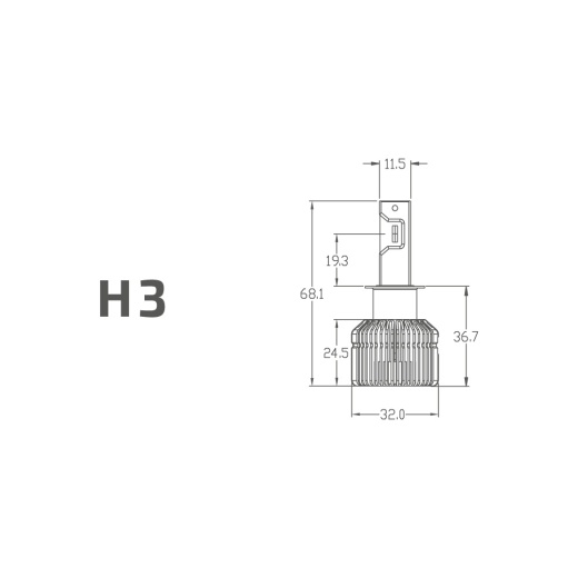 Светодиодные лампы MTF Light RETROFIT LED, H3, 3500K, 2500 лм, 30 Вт, с кулером, комплект 2 шт.