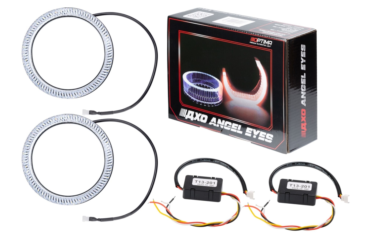 Ангельские глазки на линзу 3,0" белый+жёлтый, форма круглая