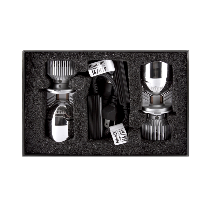 Светодиодные линзы  H4/H19 MTF LIGHT серии MiniLENS 12V, 30/45W, 5500K, 4500LM