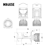Светодиодные линзы MTF LIGHT серии MiniLENS EXPERT H4/H19, 12/24V, 40/50W, 5500K, 5000LM, к-т 2шт.