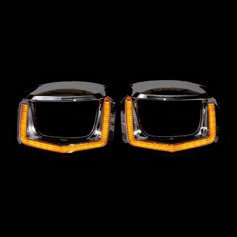 Установочный комплект MTF Light для Bi-LED линз — VW Passat 2016–2018, двойная U-форма, белая и жёлтая подсветка, комплект