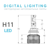 Светодиодные лампы MTF Light DIGITAL LIGHTING, H11/H8/H9, 3000–7000K, 4500 лм, 55 Вт, управление со смартфона и пульта, комплект 2 шт.