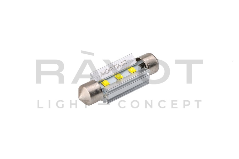 Светодиодная лампа Festoon 31mm Optima MINI-CREE, CAN, white, 3W, 12V, T10*31mm (SV 7-8), компл 2 шт