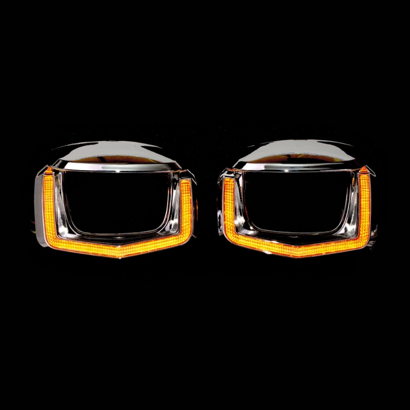 Установочный комплект MTF Light для Bi-LED линз — VW Passat 2016–2018, двойная U-форма, белая и жёлтая подсветка, комплект