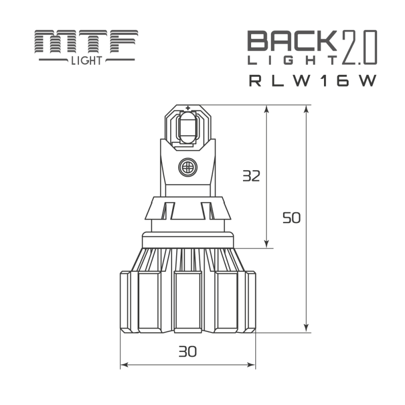 Светодиодная лампа MTF LIGHT BACK LIGHT 2.0, W16W, 12V, 25W, 5500K