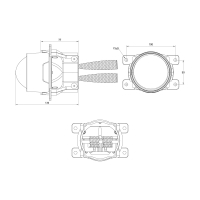 Светодиодные ПТФ линзы MTF Light серия ABSOLUTE VISION, 12В, птф/дал 32/44Вт, 5500К, универс 2шт.