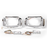 Установочный комплект MTF Light для Bi-LED линз — VW Passat 2016–2018, двойная U-форма, белая и жёлтая подсветка, комплект