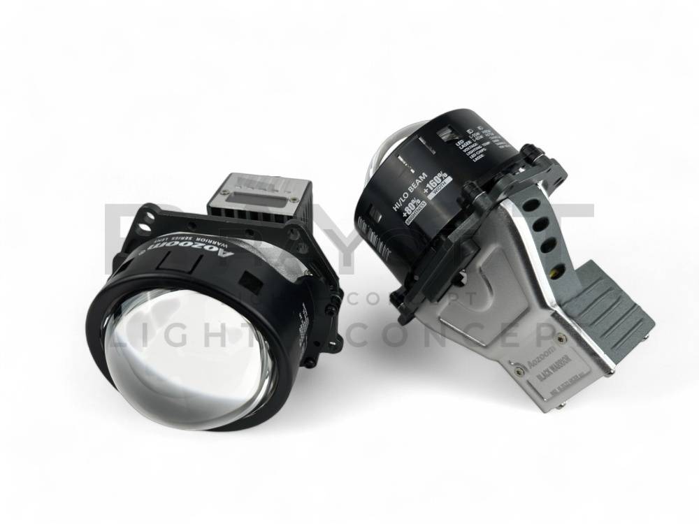 Светодиодные би-модули AOZOOM BLACK WARRIOR, 3.0", 12V, 5500K, 55/65W (комплект)