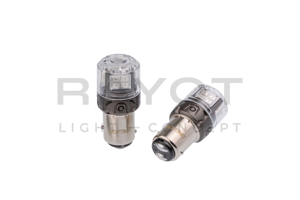 Светодиодные лампы Optima LED ОНИКС P21/5W, RED, 1800K, 200Lm, 12V, (BAY15D), комплект 2 шт.