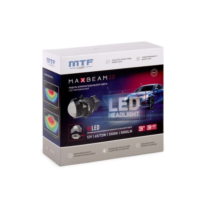 Светодиодные модули ближнего/дальнего света MTF Light MAXBEAM 2.0 линзованные, бескорпусные, 12В, 65\72Вт, 5500К, 3 дюйма, комплект. Светодиодные модули ближнего/дальнего света MTF Light MAXBEAM 2.0 линзованные, бескорпусные, 12В, 65\72Вт, 5500К, 3 дюйма, комплект.