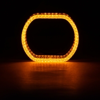 Ангельские глазки на линзу 3,0" белый+жёлтый, форма овал