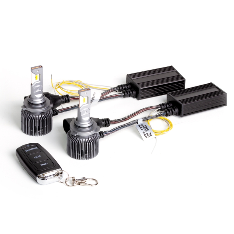 Светодиодные лампы MTF Light DIGITAL LIGHTING, HB3 (9005), 3000–7000K, 4500 лм, 55 Вт, управление со смартфона и пульта, комплект 2 шт. Светодиодные лампы MTF Light DIGITAL LIGHTING, HB3 (9005), 3000–7000K, 4500 лм, 55 Вт, управление со смартфона и пульта, комплект 2 шт.