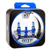 Галогенные лампы MTF Light PALLADIUM H1 &mdash; 12В, 55Вт, яркий белый свет, комплект