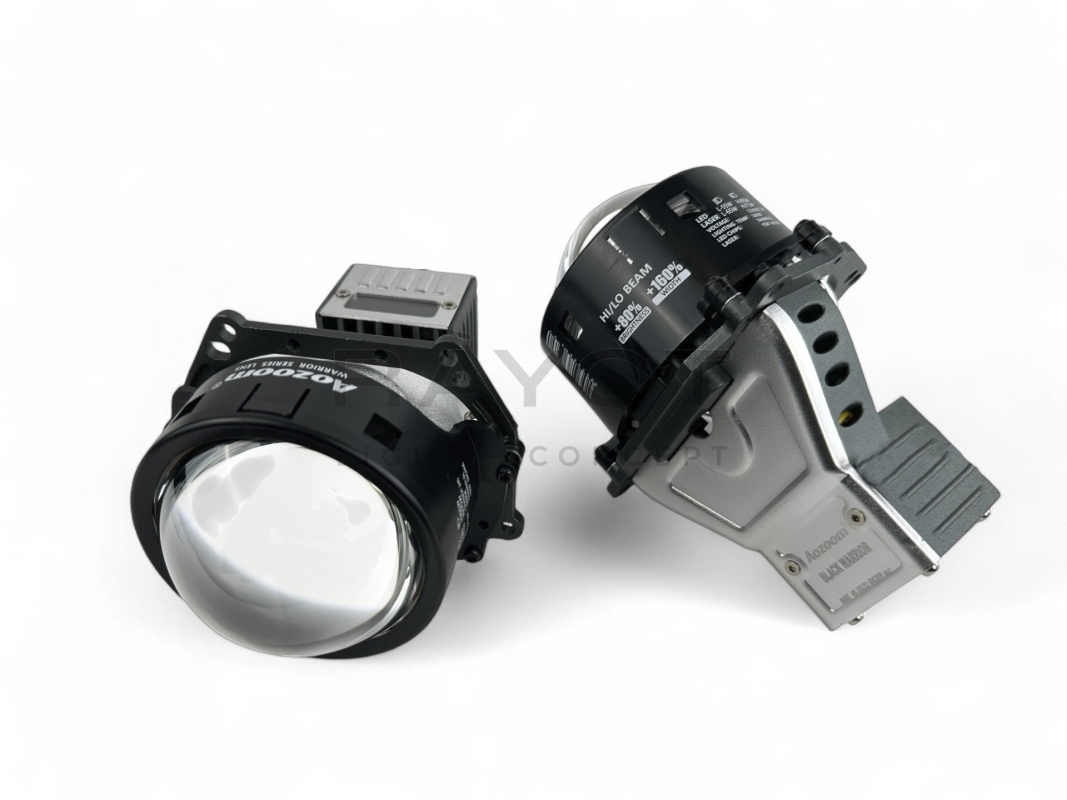 Линза Aozoom Black Warrior New 2022, 3.0", 12V, 55W/65W, 5500K, 4300/5100 лм