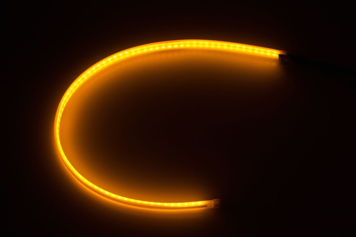 Гибкие ДХО NEON RUNNING 60см&times;2, 200Lm, 7500K/2800K, 12V (Холодный Белый+Жёлтый, с поворотником)