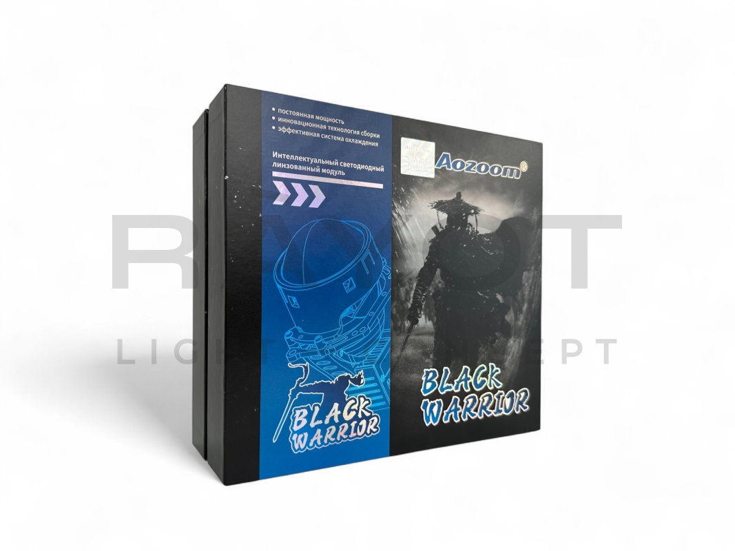 Светодиодные би-модули AOZOOM BLACK WARRIOR, 3.0", 12V, 5500K, 55/65W (комплект)