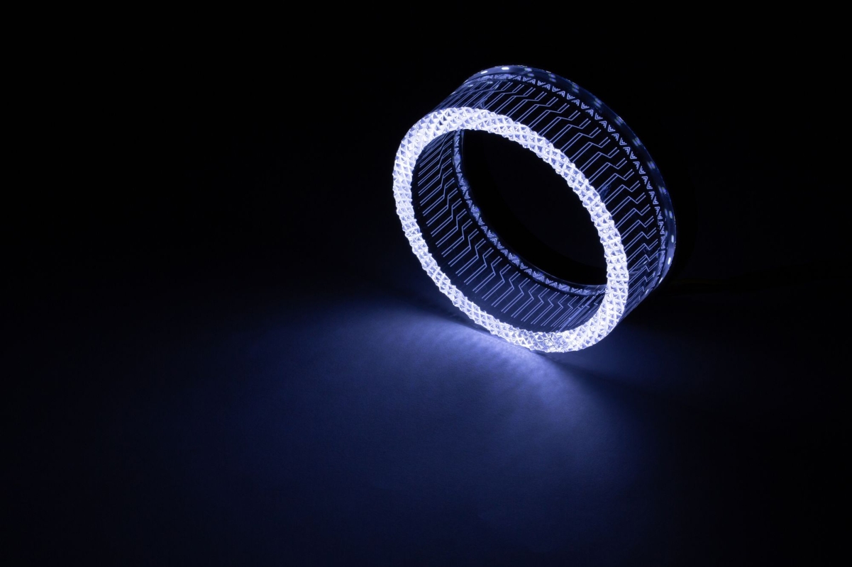 Ангельские глазки на линзу 2,5" белый+желтый