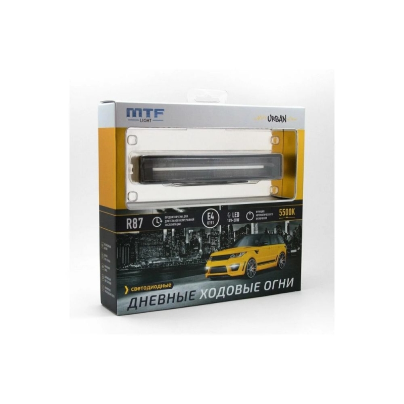 Светодиодные дневные ходовые огни MTF Light серия "URBAN" 12В, 20Вт, 5500К, E4, ECE R87, ком-т.