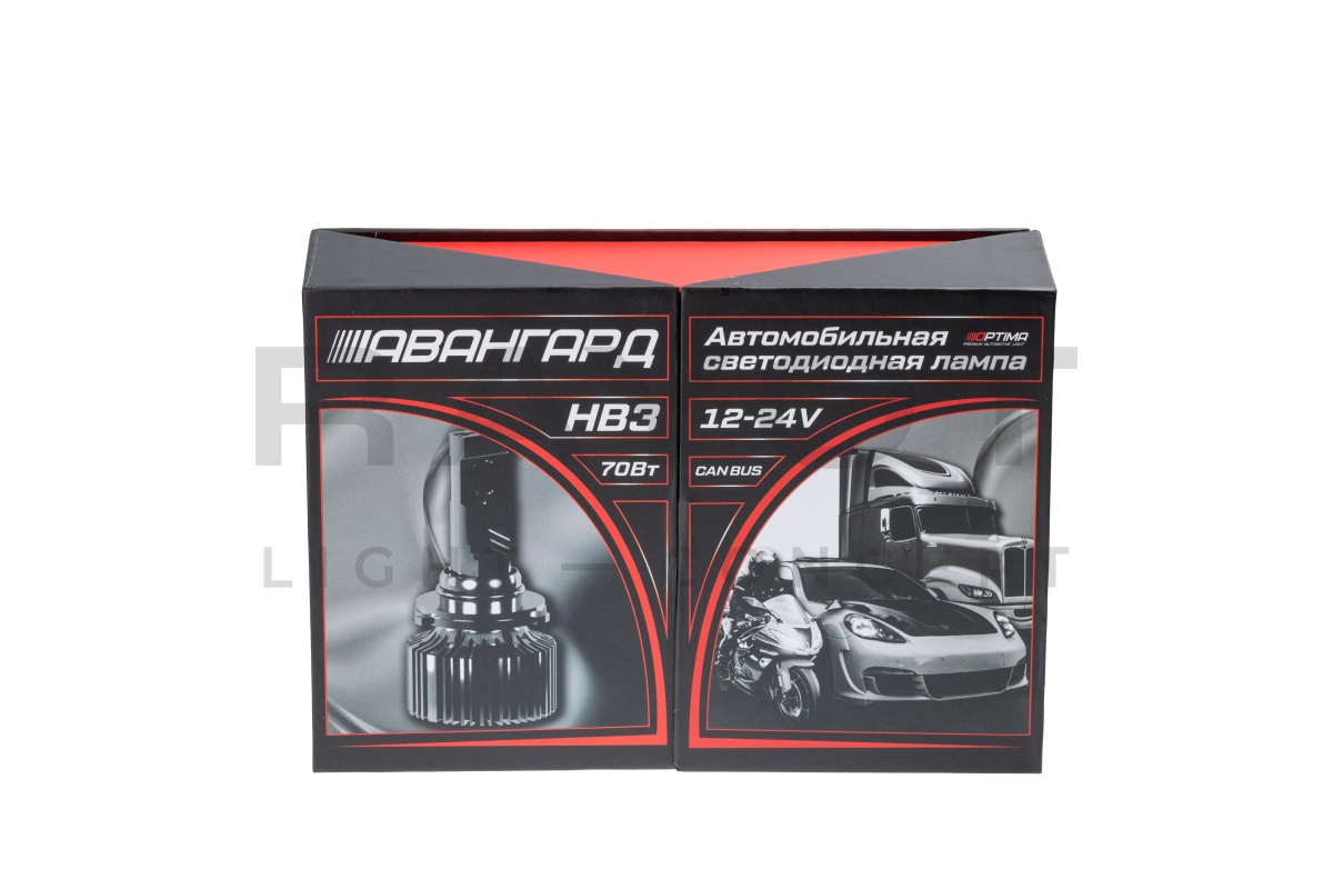 Светодиодные лампы Optima LED АВАНГАРД HB3, 70W, 12-24V, 5500K, 6800lm, комплект 2 шт.