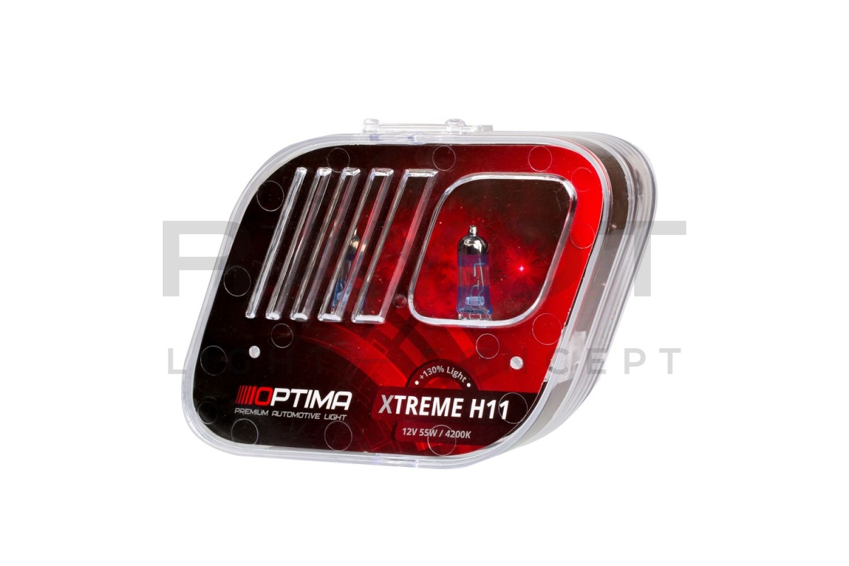 Галогенные лампы Optima Xtreme H11 +130% light 4200K, 12V, 55W