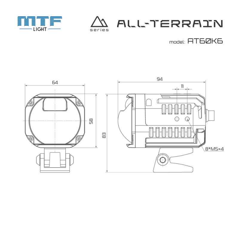 Светодиодные модули ближ./дальн. света MTF Light серии ALL-TERRAIN, 12В, 40\60Вт, 6000К, IP65, 2шт. Светодиодные модули ближ./дальн. света MTF Light серии ALL-TERRAIN, 12В, 40\60Вт, 6000К, IP65, 2шт.