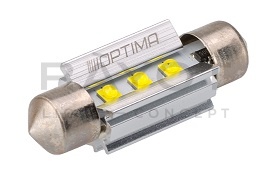 Светодиодная лампа Festoon 39mm Optima MINI-CREE, CAN,  white, 3W, 12V, T10*39mm (SV 8,5-8) комп 2шт