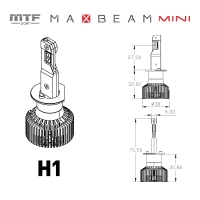 Светодиодные лампы MTF Light MaxBeam Mini, H27 (880/881), 6000K, 4500 лм, 45 Вт, комплект 2 шт.