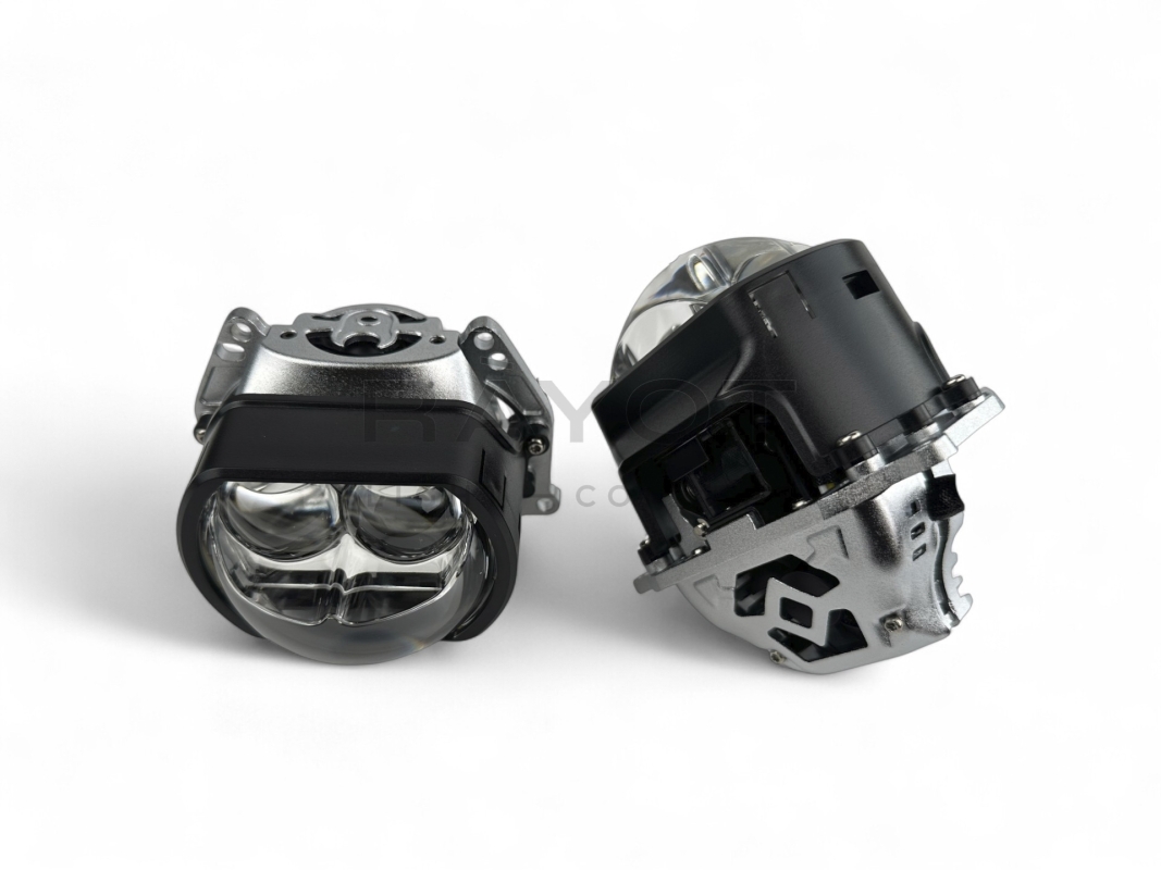 Линза Aozoom B-013 2024, 3.0", 12V, 47W/79W, 5500K, 4000/6300 лм &mdash; прямоугольный корпус, тройная оптика, двойное охлаждение, комплект 2 шт.