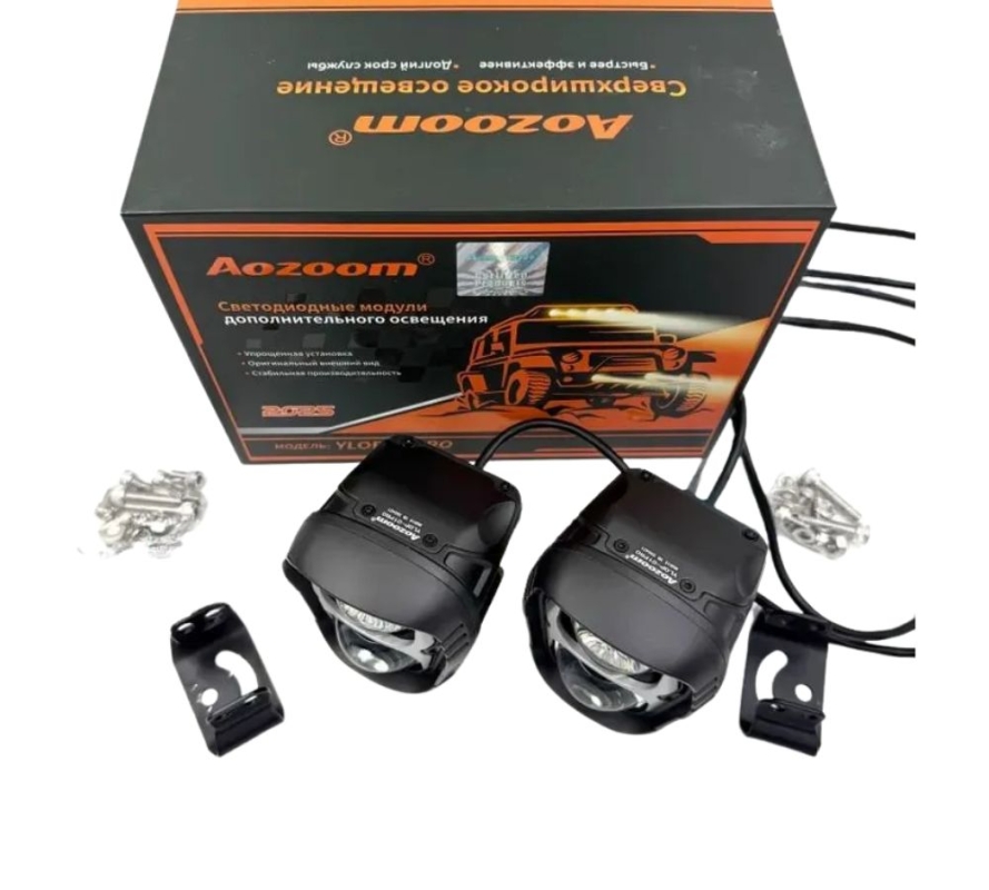 Светодиодные би-линзы YLOP-01 PRO, универсальные, 12V, 55W/65W, 5500K, ~2700/3700 лм