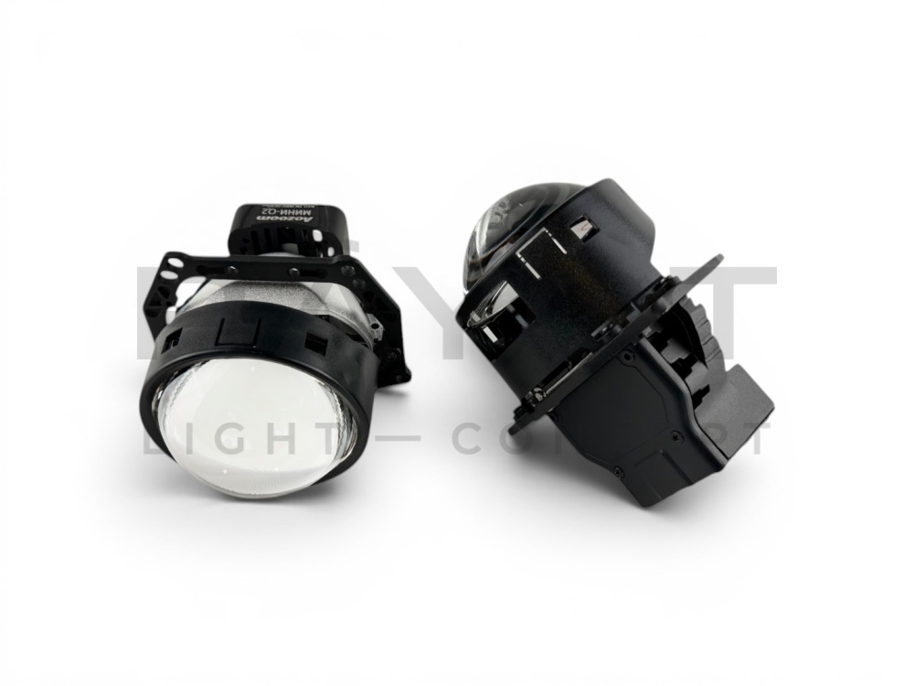 Светодиодные би-модули AOZOOM Q2 МИНИ, OEM, 3.0", 12V, 5500K, 53/62w, размытая СТГ (комплект)