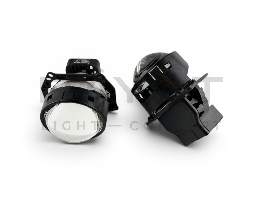 Светодиодные би-модули AOZOOM Q2 МИНИ, OEM, 3.0", 12V, 5500K, 53/62w, размытая СТГ (комплект)