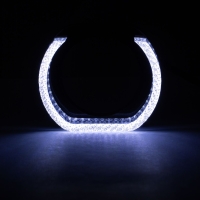 Ангельские глазки на линзу 3,0" белый+жёлтый, форма U