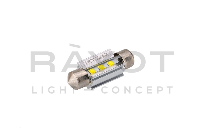 Светодиодная лампа Festoon 39mm Optima MINI-CREE, CAN,  white, 3W, 12V, T10*39mm (SV 8,5-8) комп 2шт