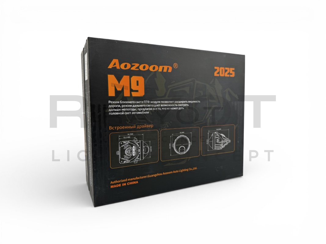 Билед ПТФ модули Aozoom M9, 3.0", 12V, 5500K, 35/50w, крепление универсальное (комплект 2шт)